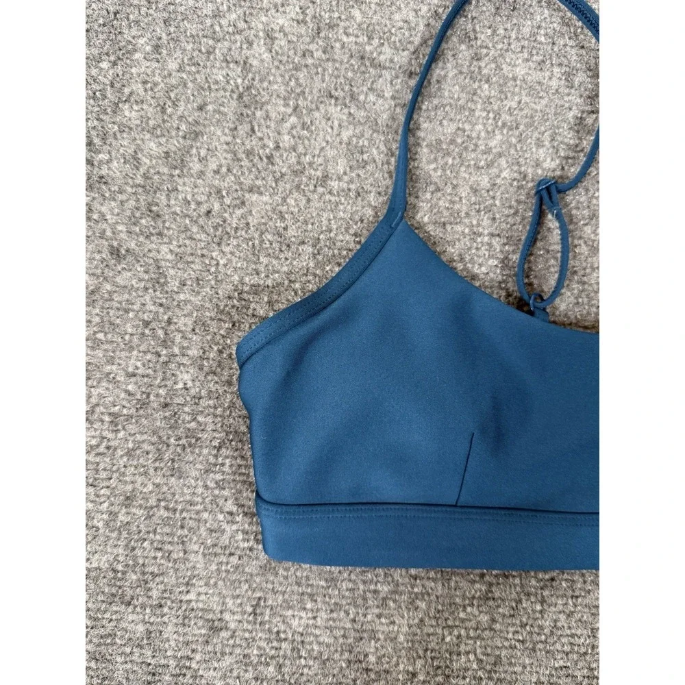 Alo Yoga Airlift Intrigue Bra Women's Small Eclipse Blue Strappy Sports Bra Rare